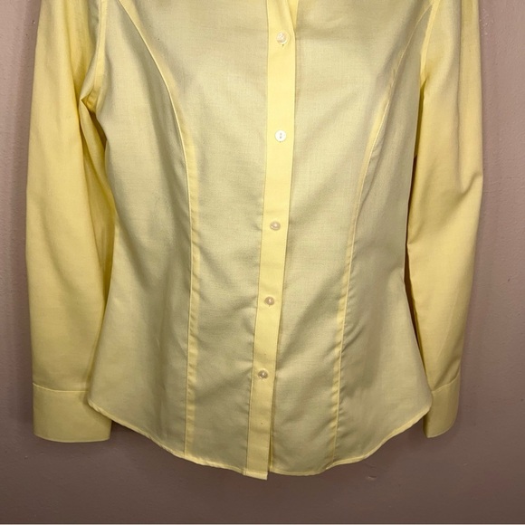 New Small Cutter And Buck Yellow Button Front Top Womens Long Sleeve Cotton - Picture 15 of 16